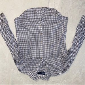 Purple & black plaid polo